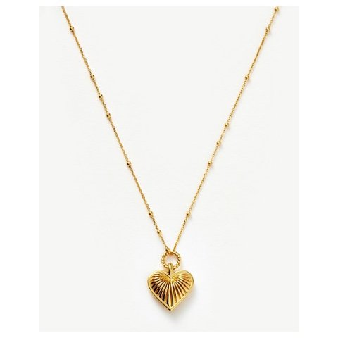 脊纹心形吊坠项链