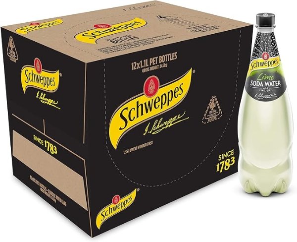 Schweppes 青柠苏打水加青柠汁，12 x 1.1L