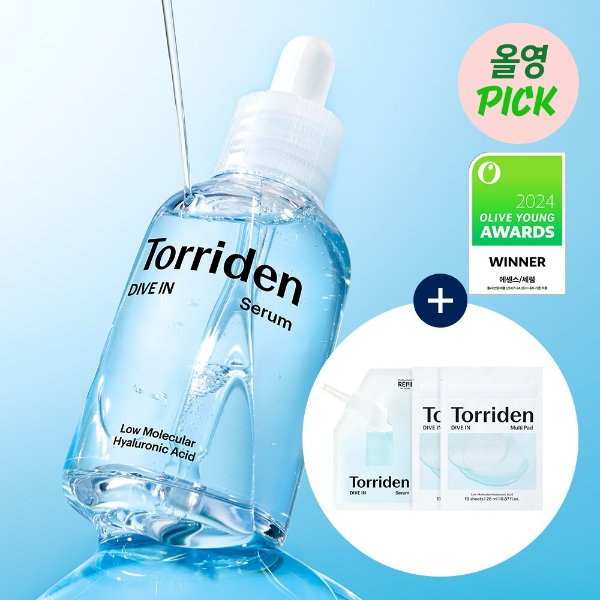 Torriden精华液 50ml 套装 (+ 补充装 50ml+ 多功能垫 20P