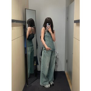 COS牛仔挂脖吊带