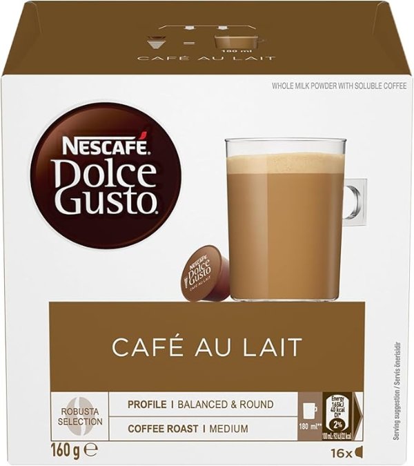  Dolce Gusto Café Au Lait 咖啡胶囊 3x16 粒（48 粒，3 包）