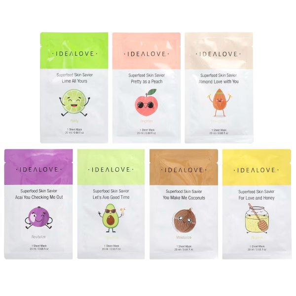 Idealove, Superfood 肌肤救星组合装，7 片美容面膜