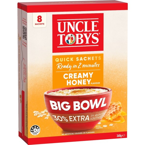 Uncle Tobys 燕麦片大碗装蜂蜜奶油粥 368g