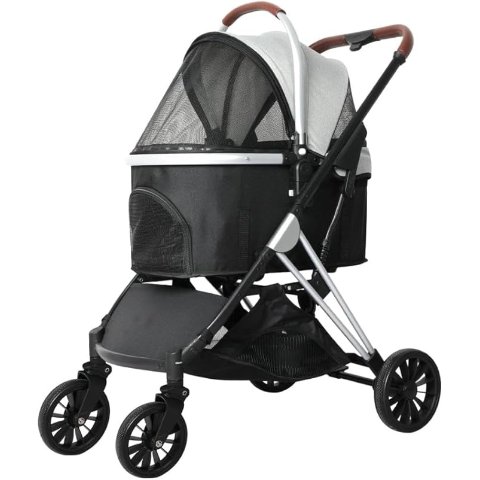 PaWz 灰黑双层宠物推车