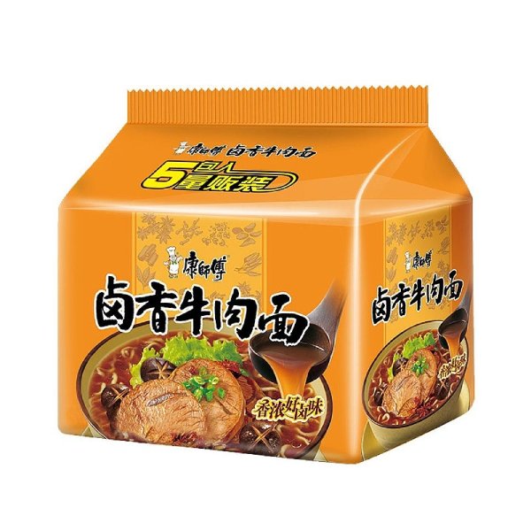 康师傅 卤香牛肉面 104g*5袋/包