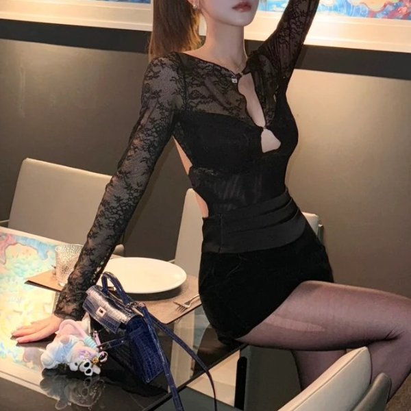 蕾丝连体衣