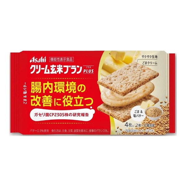 Asahi 低卡糙米夹心饼 芝麻黄油味 72g