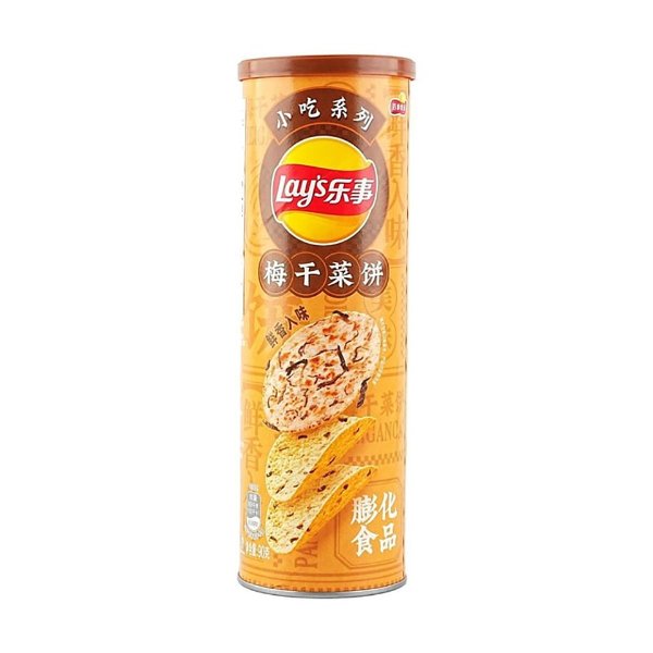 乐事 薯片 小吃系列 梅干菜饼 桶装 90g