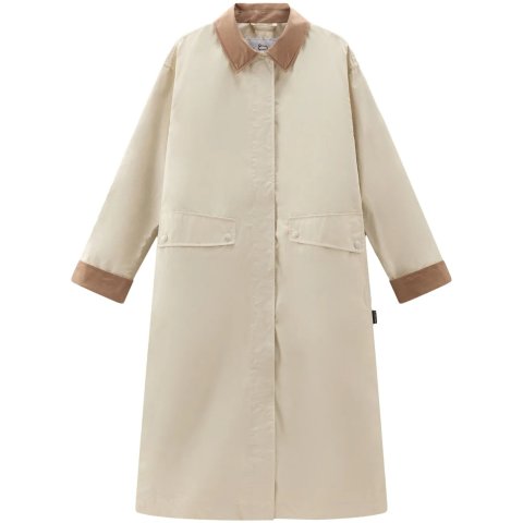 单排扣双色大衣