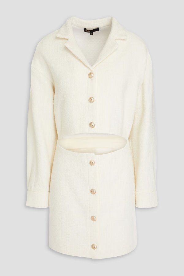 粗花呢镂空连衣裙