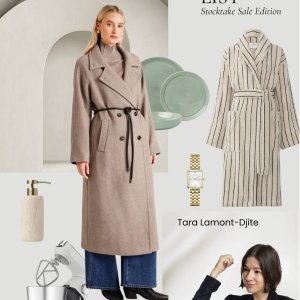 Myer女装区大促 灰色双排扣大衣$199