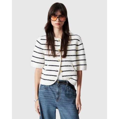 纹理短袖小香风开衫