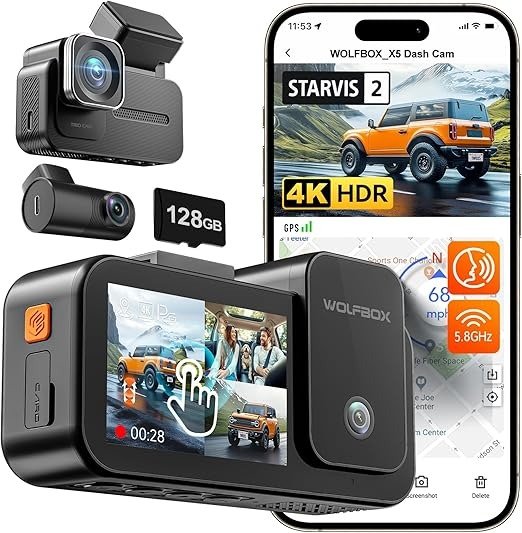 WOLFBOX X5 4K行车记录仪 128GB