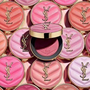 YSL彩妆2件7折 4色眼影盘$91，皮气垫$101