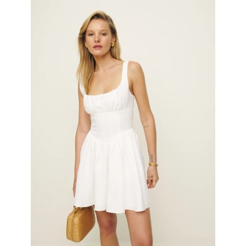 Reformation亚麻小白裙