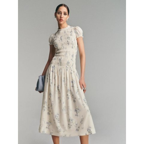 Reformation薄纱碎花连衣裙