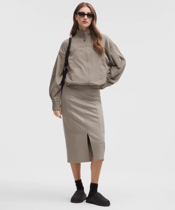 Stretch 高腰针织中裙