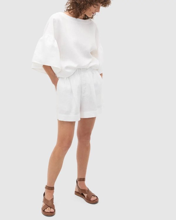 Core 亚麻短裤 宽松款