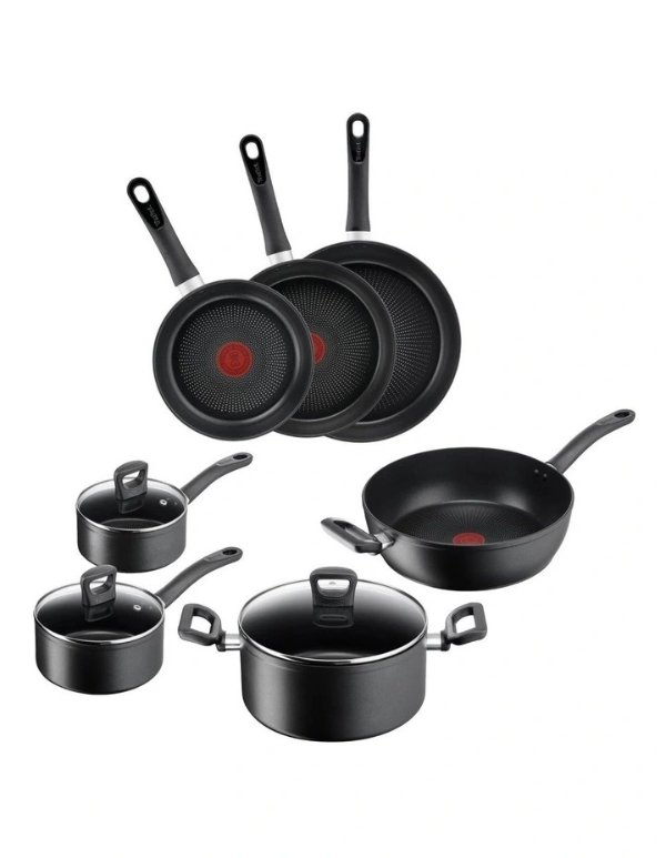 Tefal Sensation Force 黑色不粘锅具 7件套