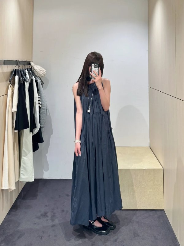 Gathered 吊带长裙