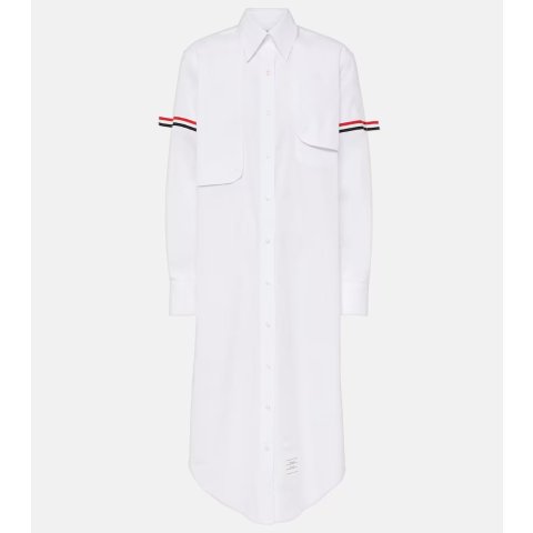 RWB Stripe 棉质衬衫裙