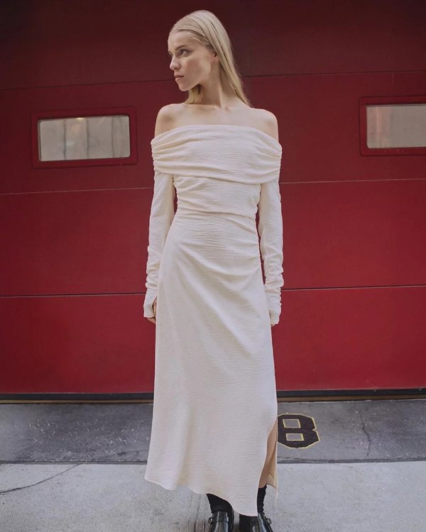 Smokey Dress 长袖 黑色