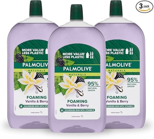 Palmolive 泡沫洗手液 香草莓果 1L*3