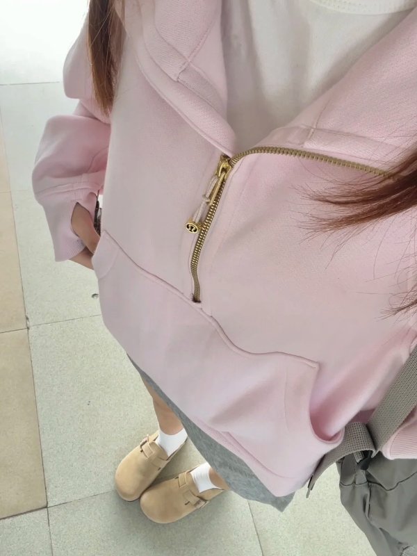 Scuba 半拉链卫衣 喜悦粉