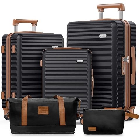 SHOWKOO 硬壳行李箱 黑色 3件套