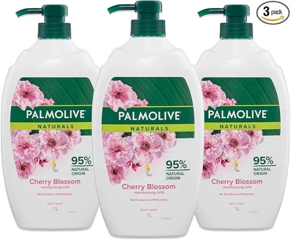 Palmolive 沐浴露 3 x 1L 樱花牛奶