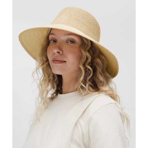 Paper Straw 女士遮阳帽 可拆汗带