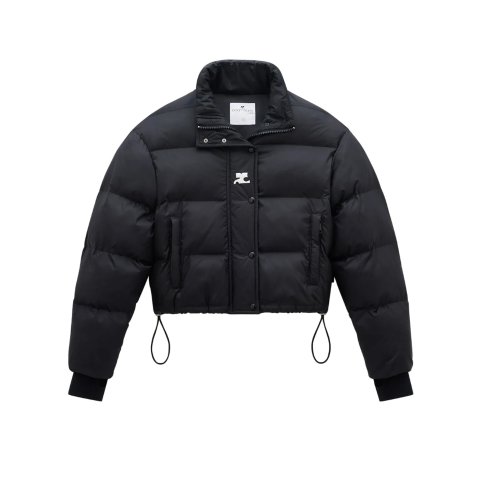 CourregesLogo印花高领羽绒服