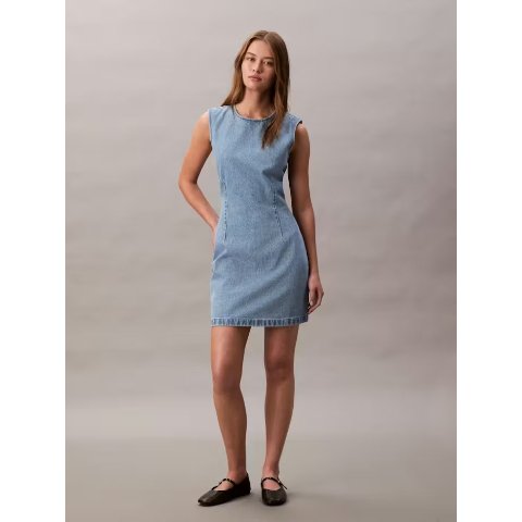 Denim 牛仔短袖迷你连衣裙