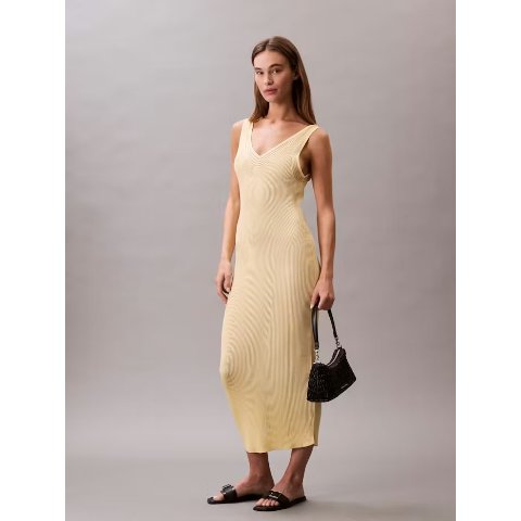 Knit 罗纹无袖连衣裙