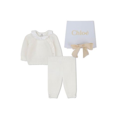 KNITTED 婴儿针织开衫裤套装 NB码