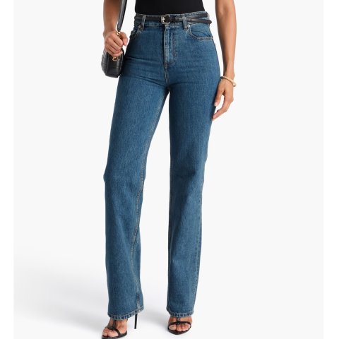 Burberry高腰直筒牛仔裤