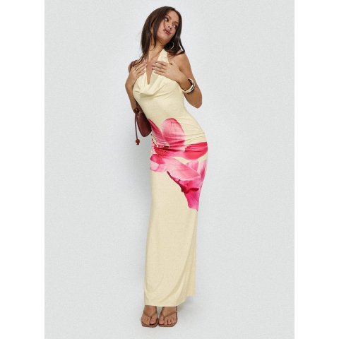 Raleina 抹胸长裙 柠檬花卉