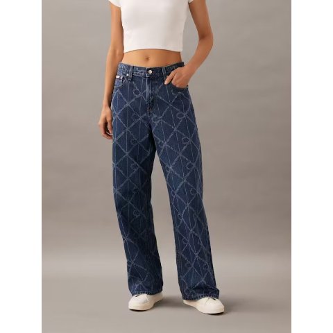 Allover Monogram 宽松低腰牛仔裤