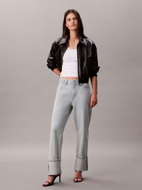 Wide Cuff 休闲牛仔裤