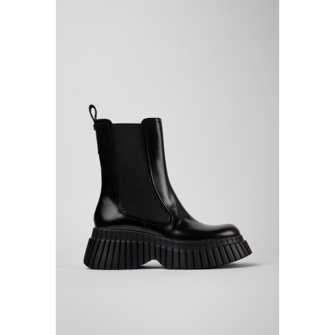 CamperBCN 女士黑色皮革切尔西靴