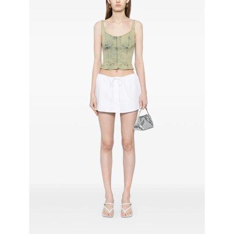 Crystal 装饰棉质短裙裤