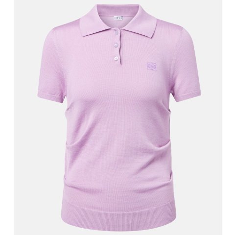 Anagram 羊绒真丝Polo毛衣