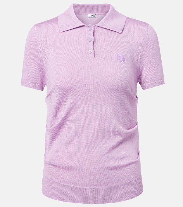 Anagram 羊绒真丝Polo毛衣