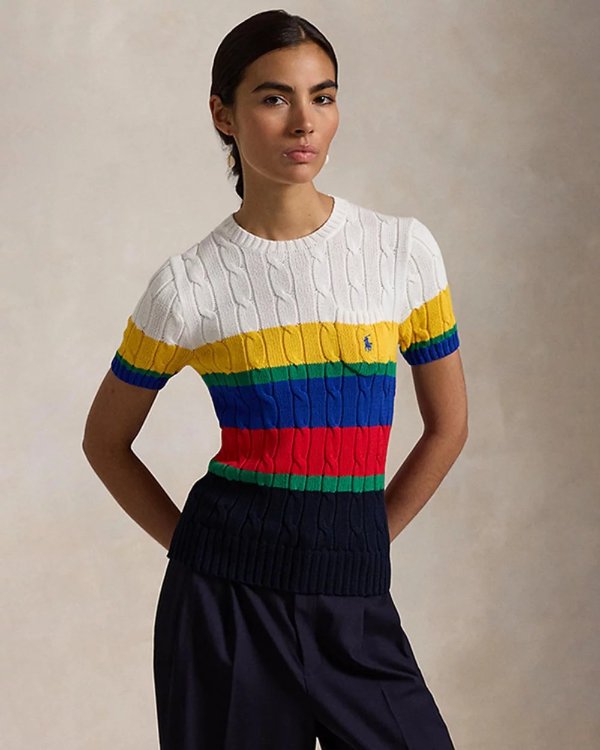 ICONIC 短袖条纹毛衣