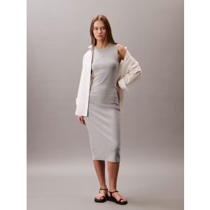 Cotton Monogram 连衣裙 罗纹中长款