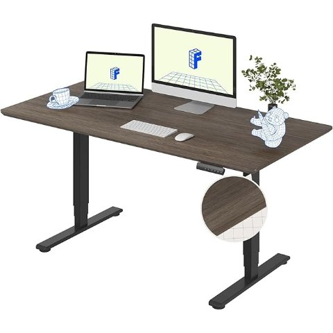 E7 升降桌 160x80cm 黑色竹面