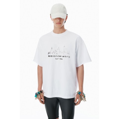 Logo 白色宽松T恤