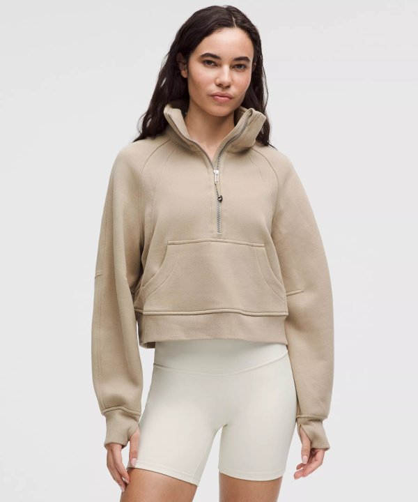 Scuba 半拉链宽松上衣