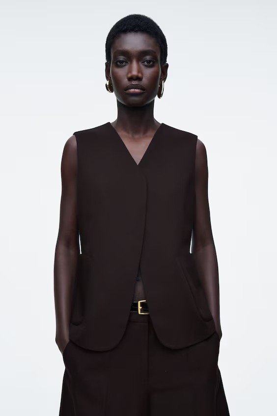 WRAP 前扣亚麻马甲