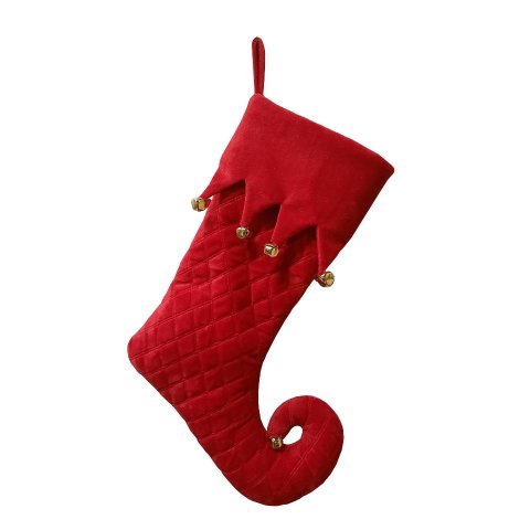 Quilted 小丑红圣诞袜